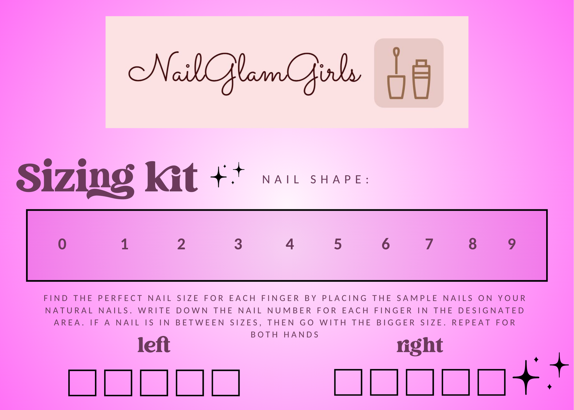 Sizing kit